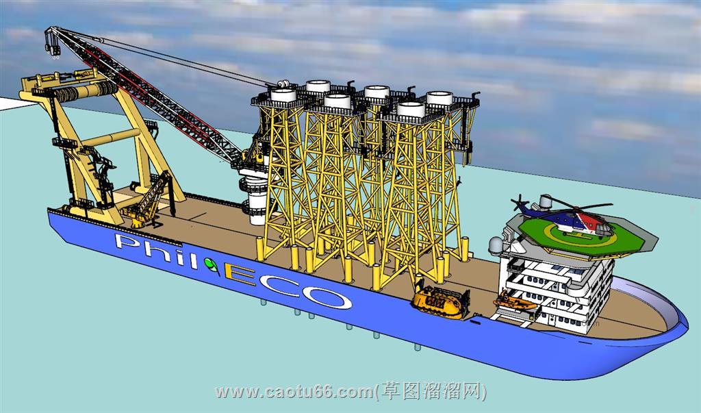 船舶开采船SU模型