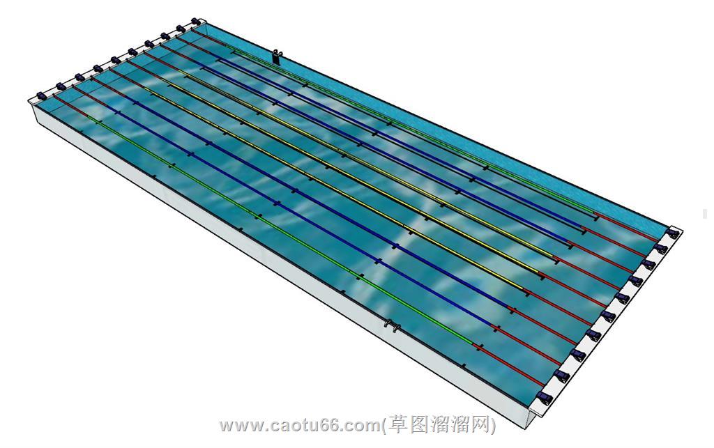 比赛游泳池SU模型