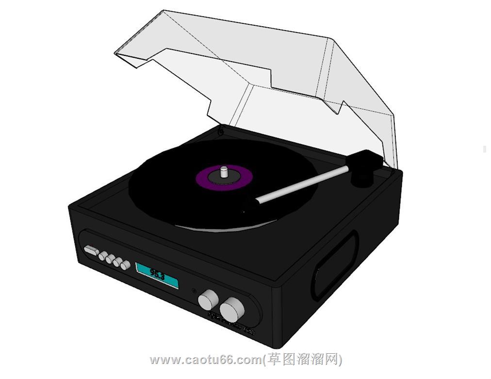 音乐唱片播放机SU模型