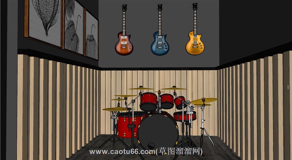 架子鼓乐器SU模型