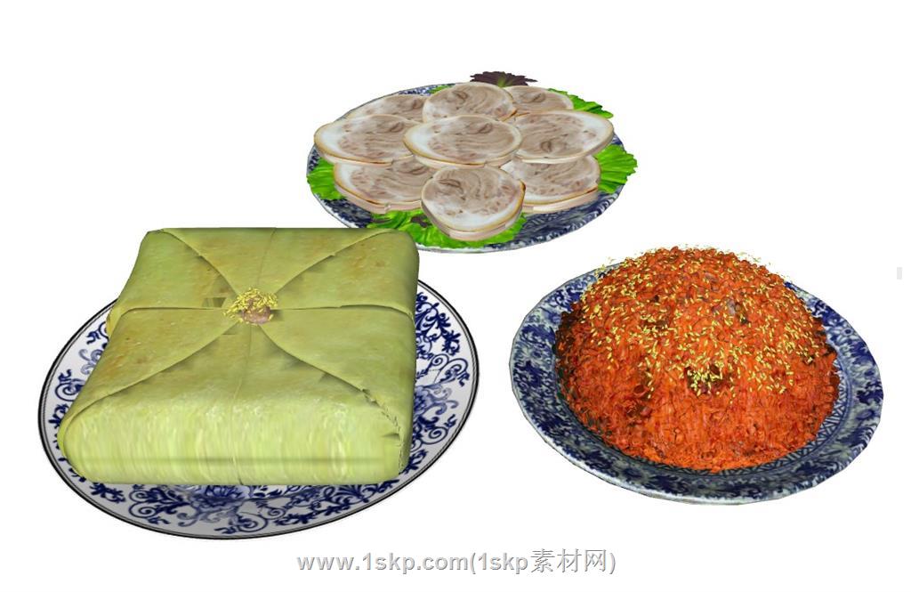 菜碟美食食物SU模型
