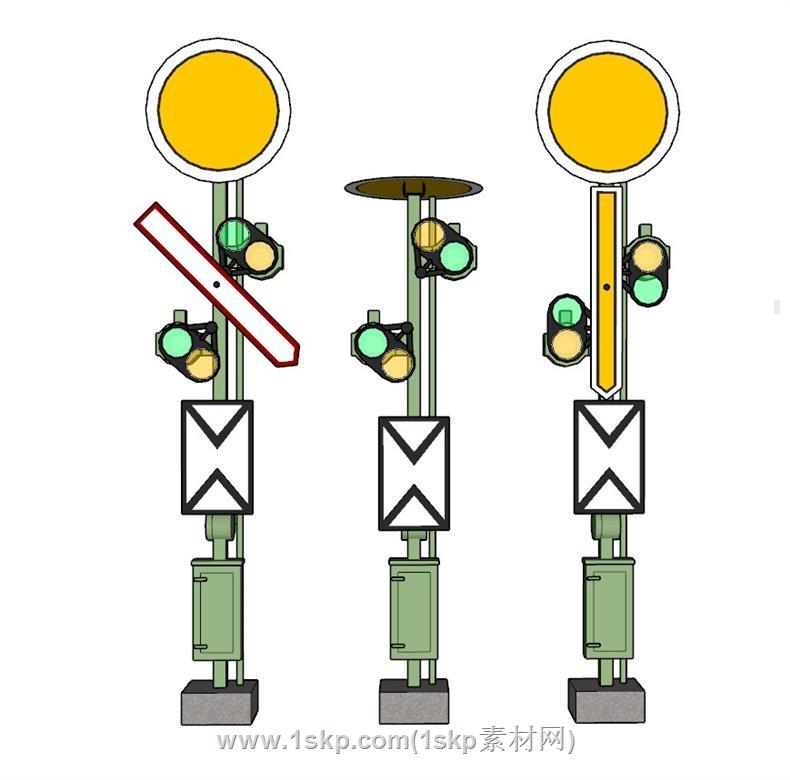 铁道信号灯铁路SU模型