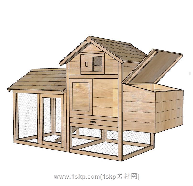 鸡笼鸡舍SU模型