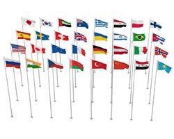 各国国旗旗杆SU模型