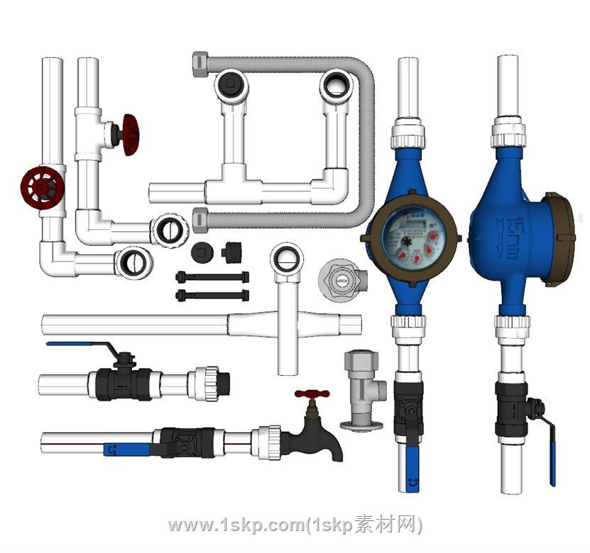 阀门管道水表SU模型
