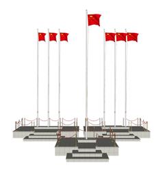 升旗台国旗台SU模型