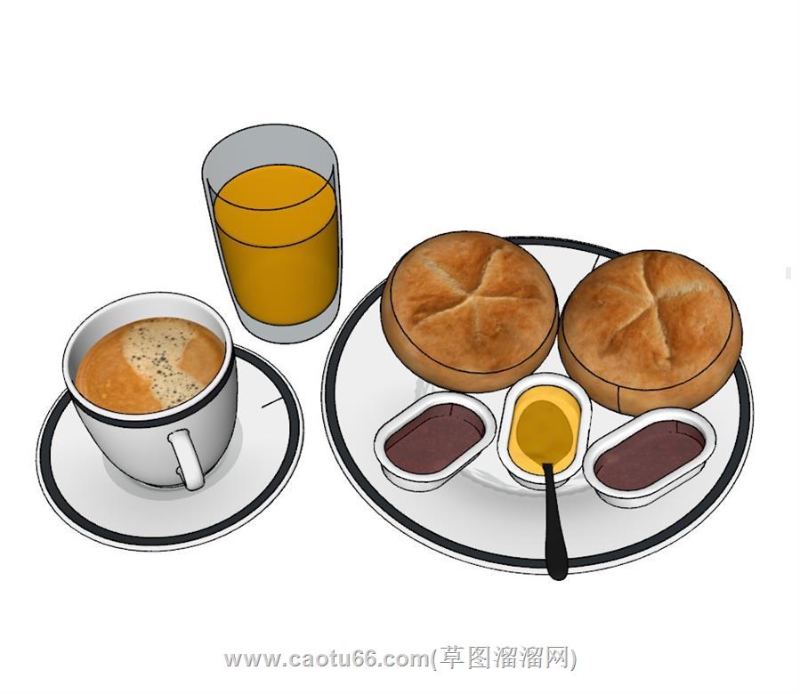 早餐食物SU模型