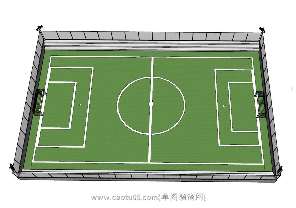 足球场运动场SU模型