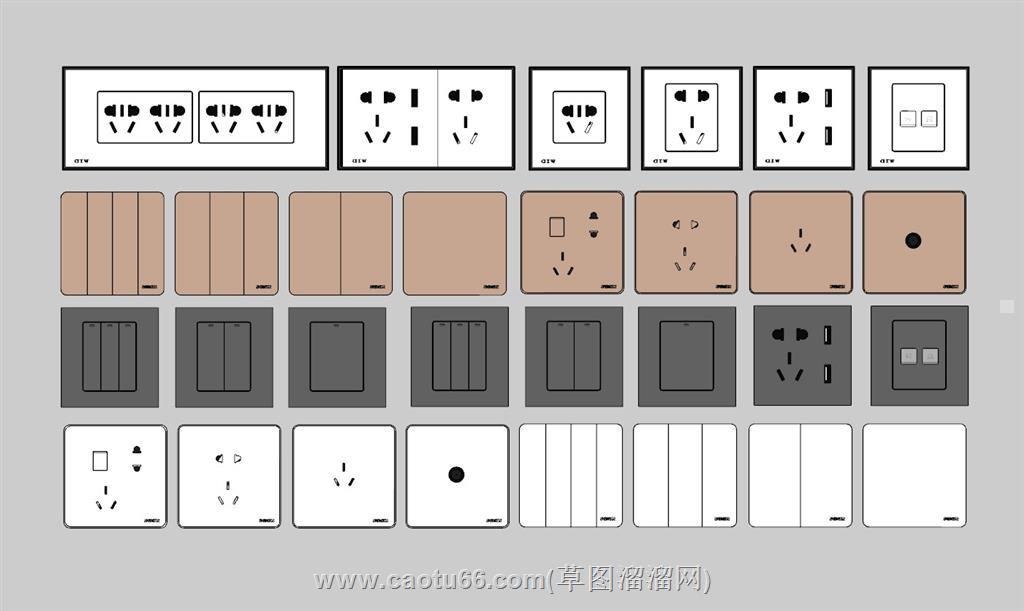 开关板插面板SU模型