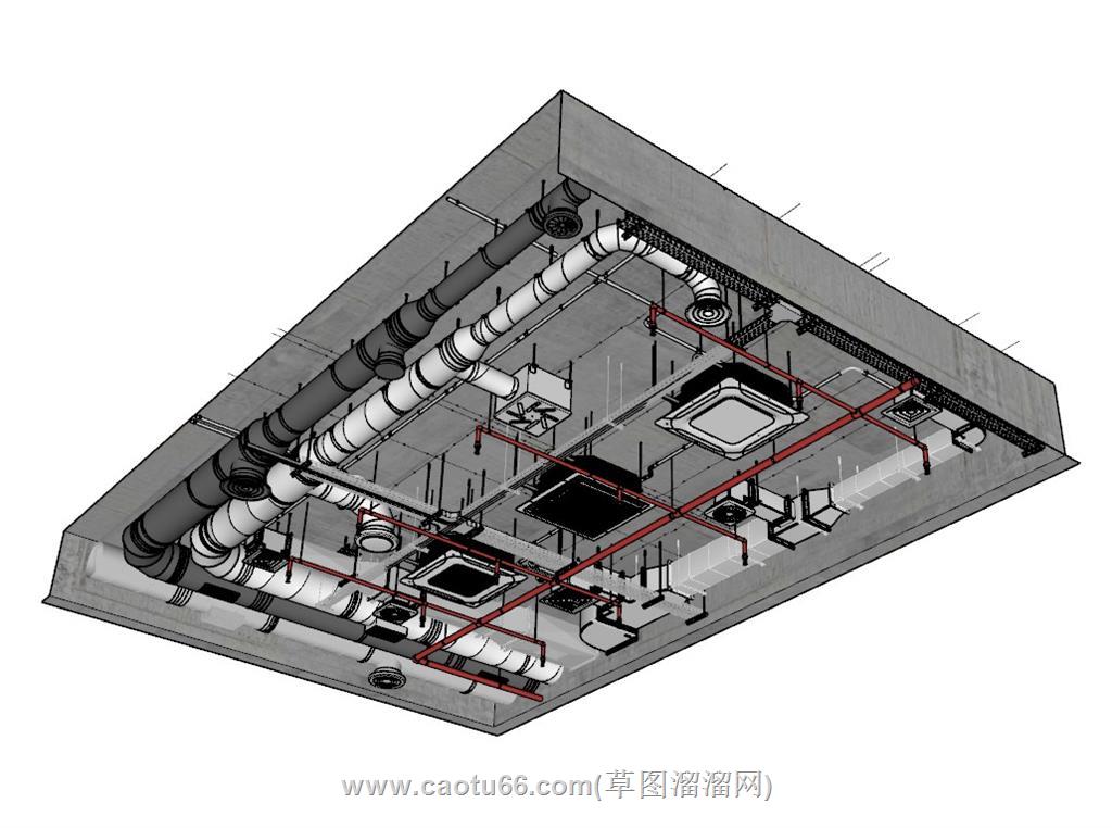 工业风管道SU模型