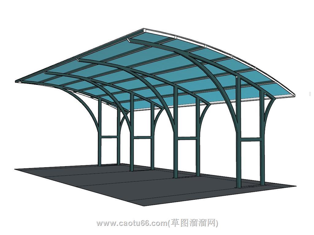 挡雨棚停车棚SU模型