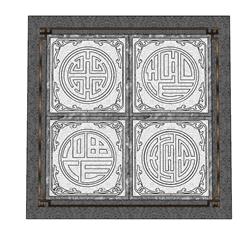 中式铺装SU模型