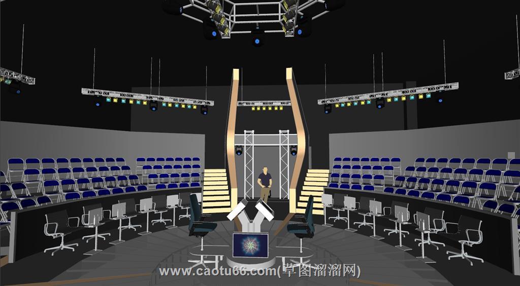 综艺比拼会场SU模型