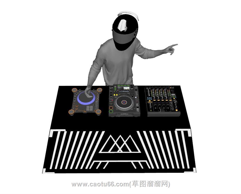 DJ打碟音乐SU模型