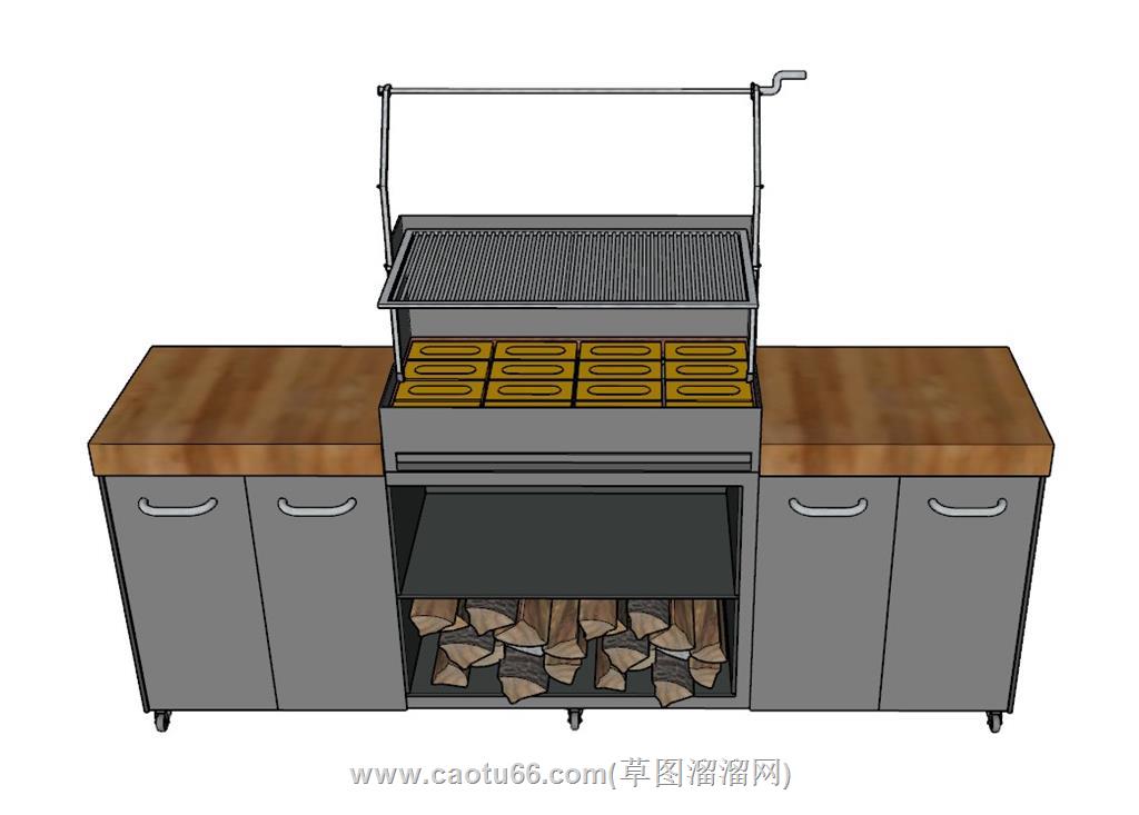 烧烤架烧烤SU模型