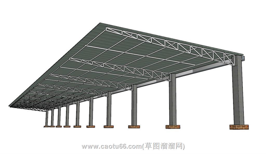 停车棚SU模型