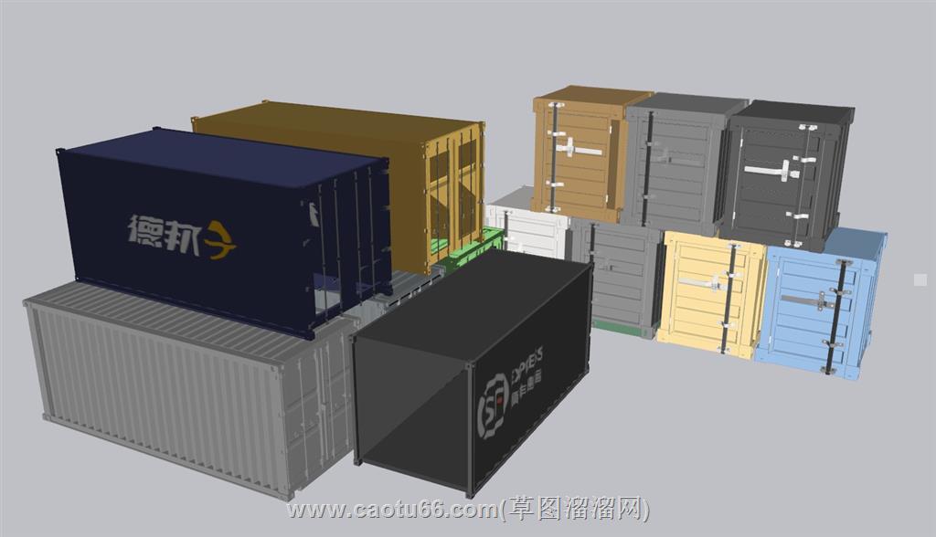 物流集装箱SU模型