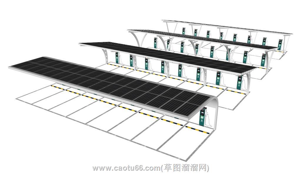 新能源充电桩光伏SU模型