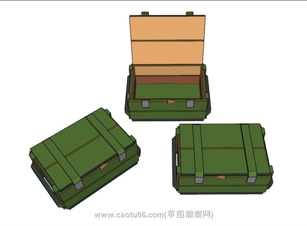 木箱武器箱弹药箱SU模型