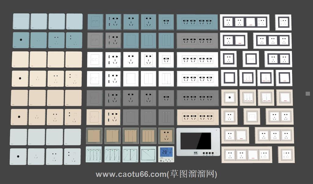 插座开关网线口SU模型