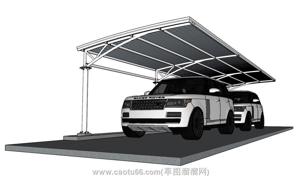 停车棚SU模型