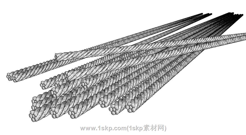 钢筋钢丝绳工程SU模型