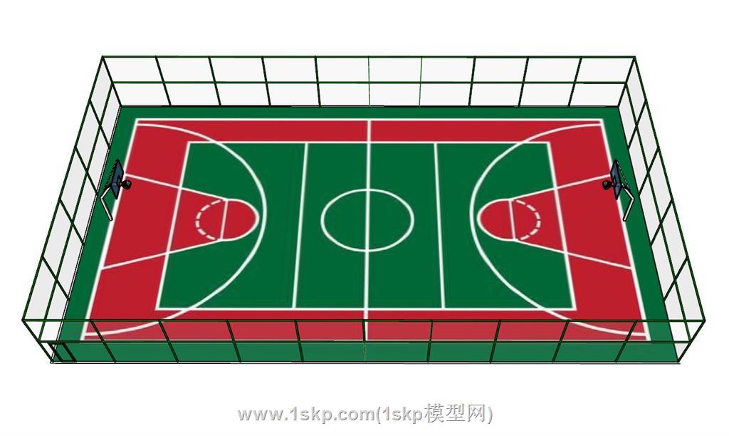 篮球场运动场SU模型