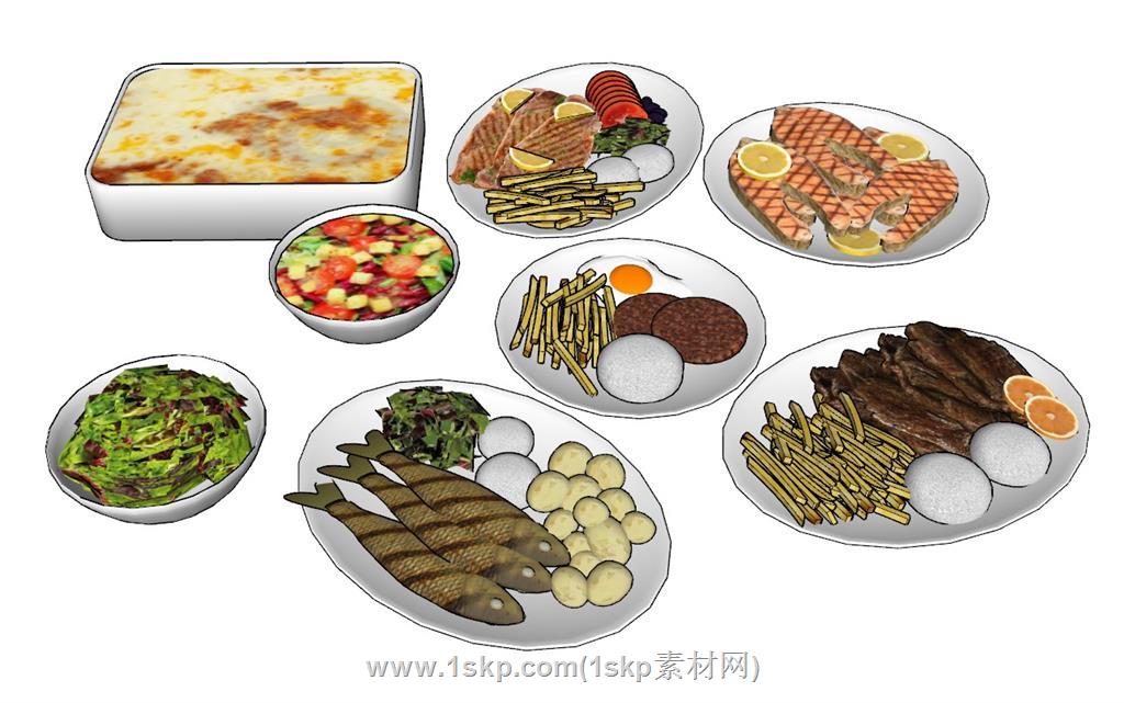 菜盘美食SU模型