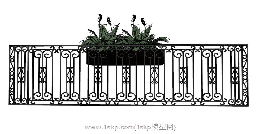 铁艺栏杆SU模型