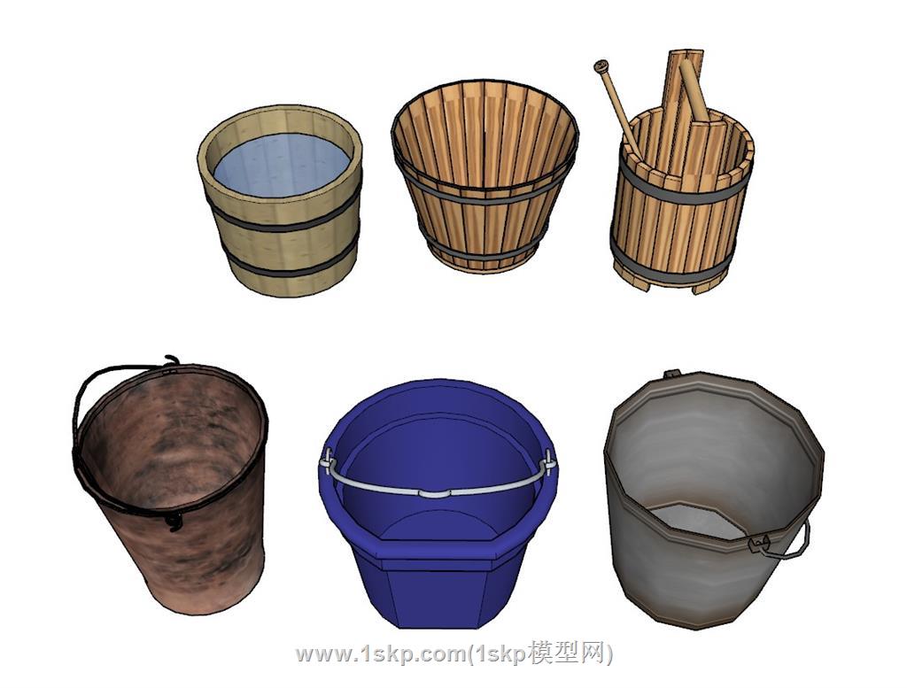 水桶木桶SU模型