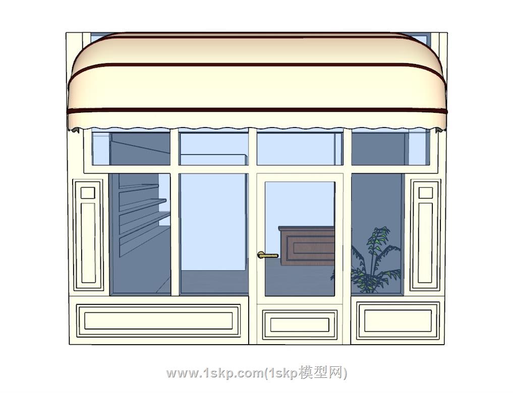 店门遮阳棚挡雨棚SU模型