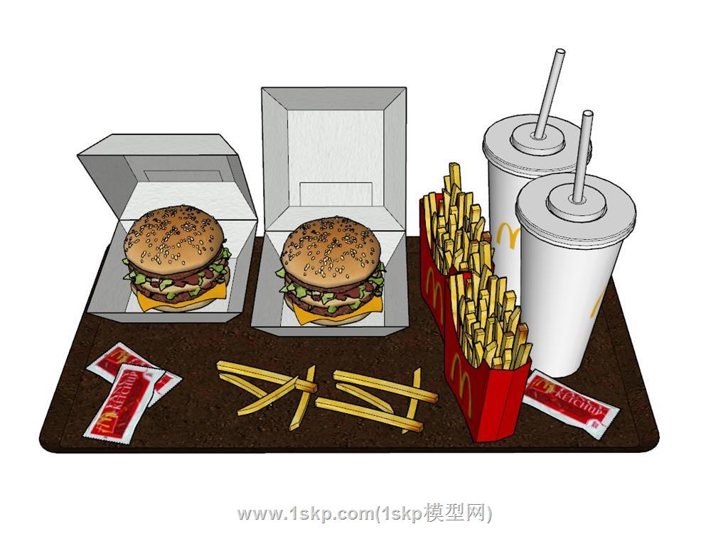麦当劳食物薯条SU模型