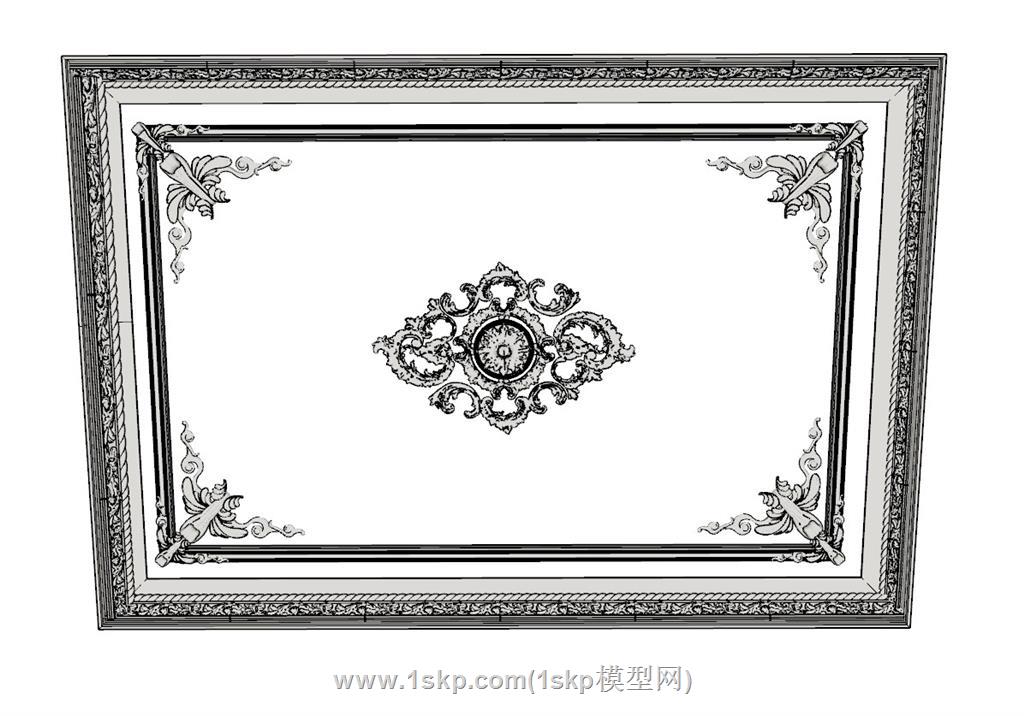 石膏吊顶SU模型