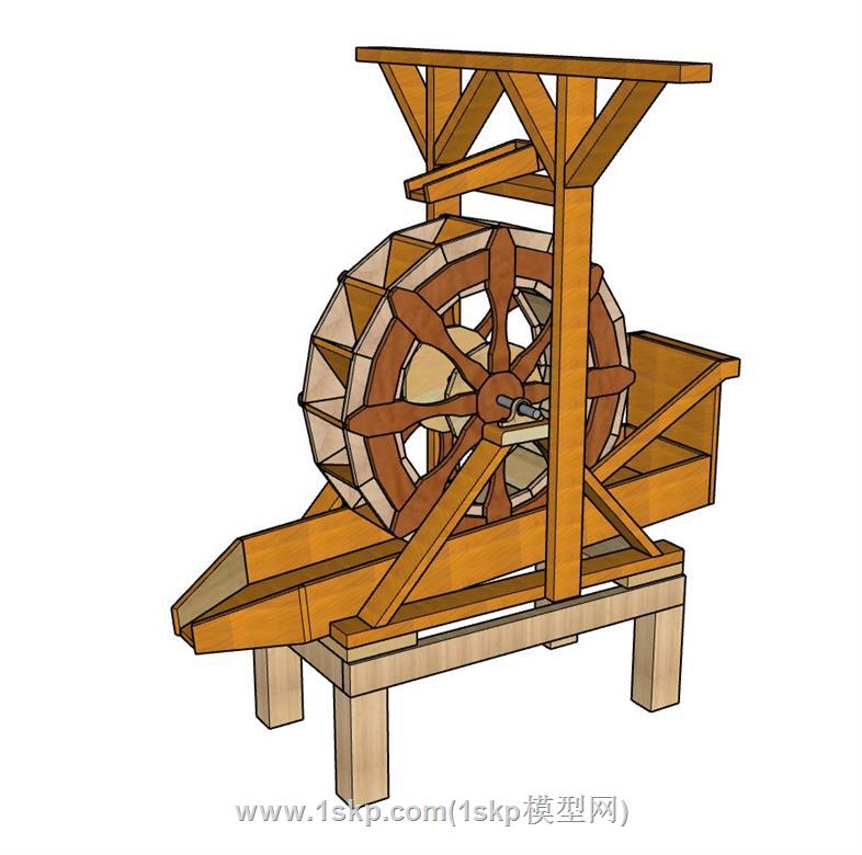 水轮车SU模型