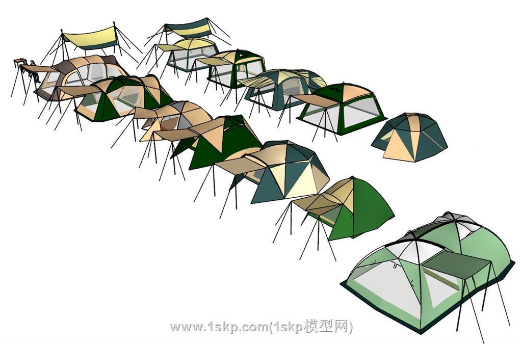 露营帐篷天幕SU模型