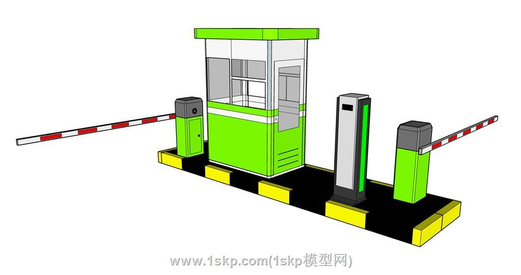 道闸入口SU模型