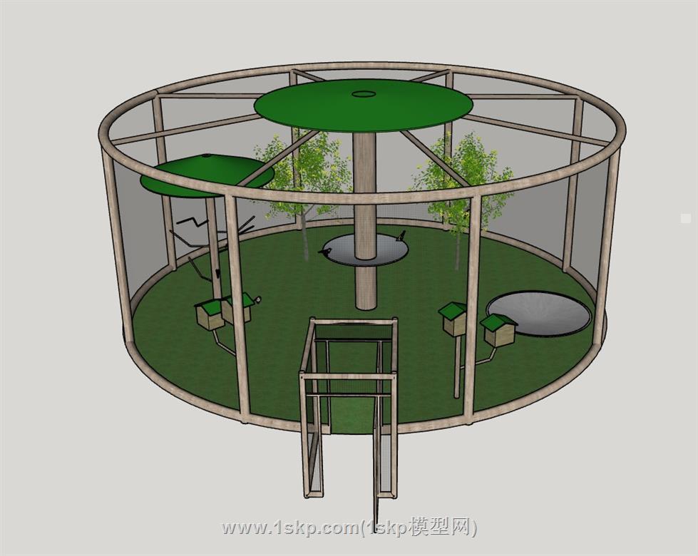 圆形网鸟类乐园SU模型