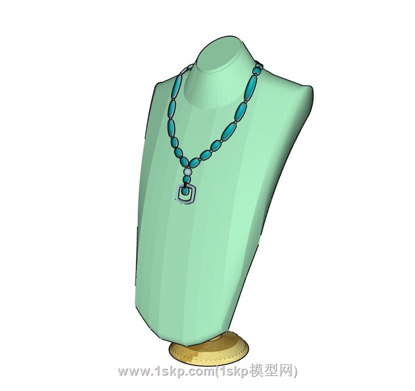 宝石项链假人SU模型
