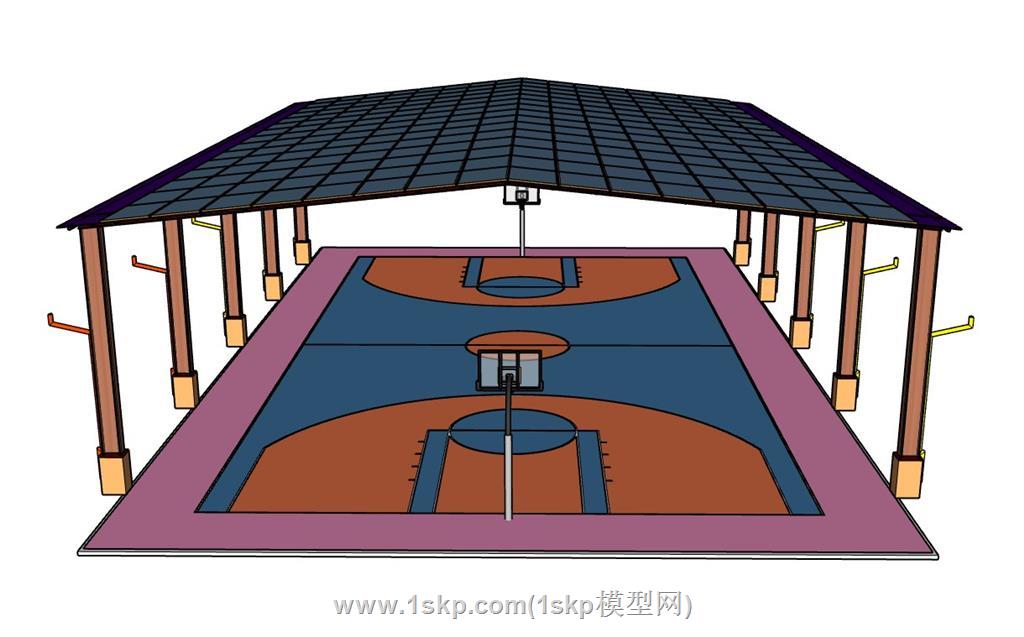 篮球场SU模型