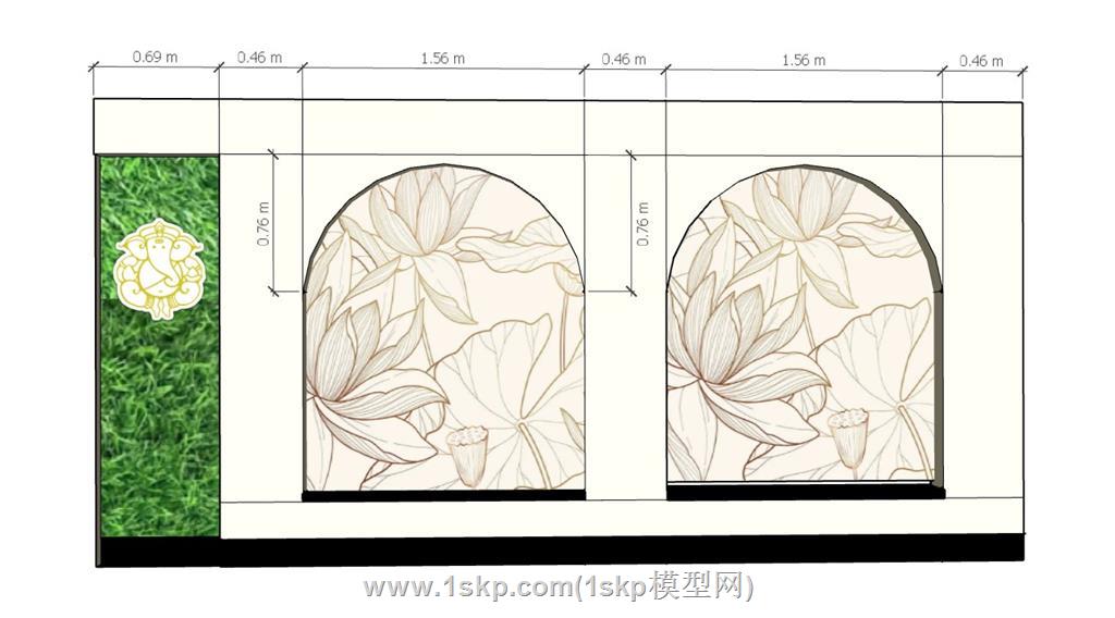 艺术墙SU模型