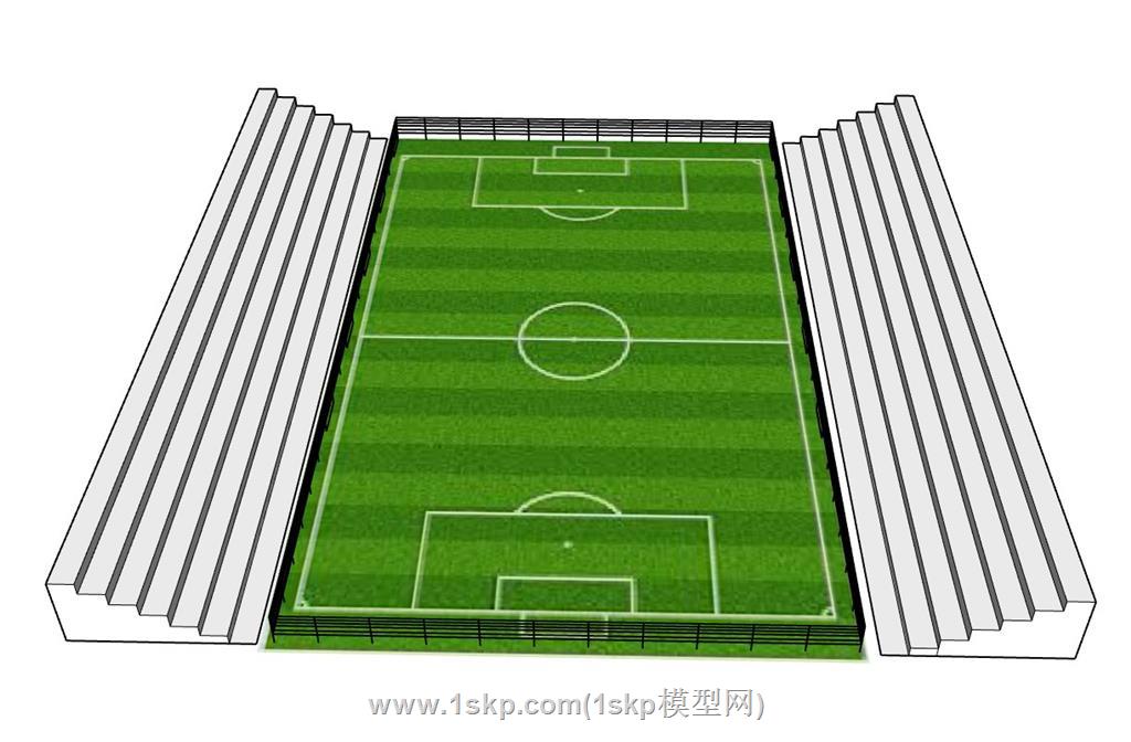 足球场运动场SU模型