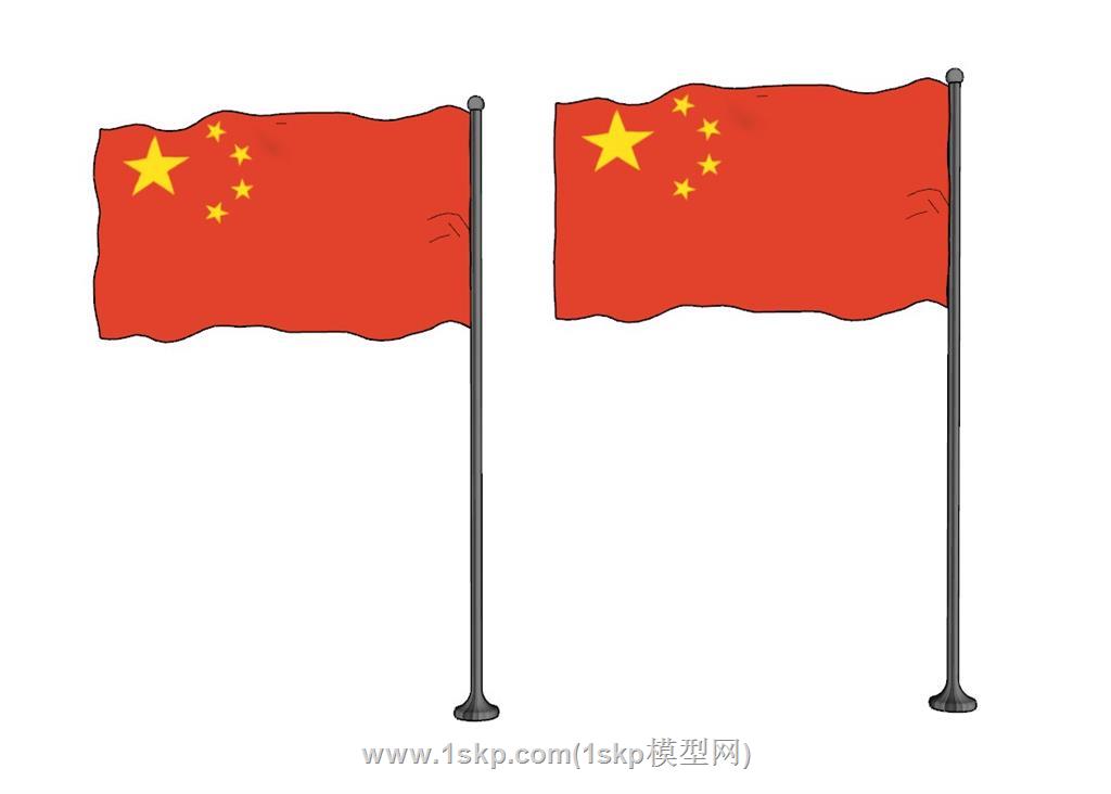 五星红旗国旗SU模型