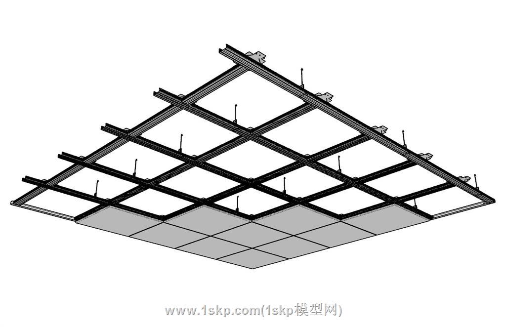 轻钢龙骨吊顶SU模型