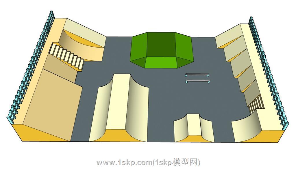 滑板场SU模型