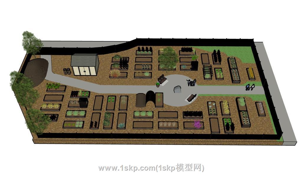 蔬菜果园菜园SU模型