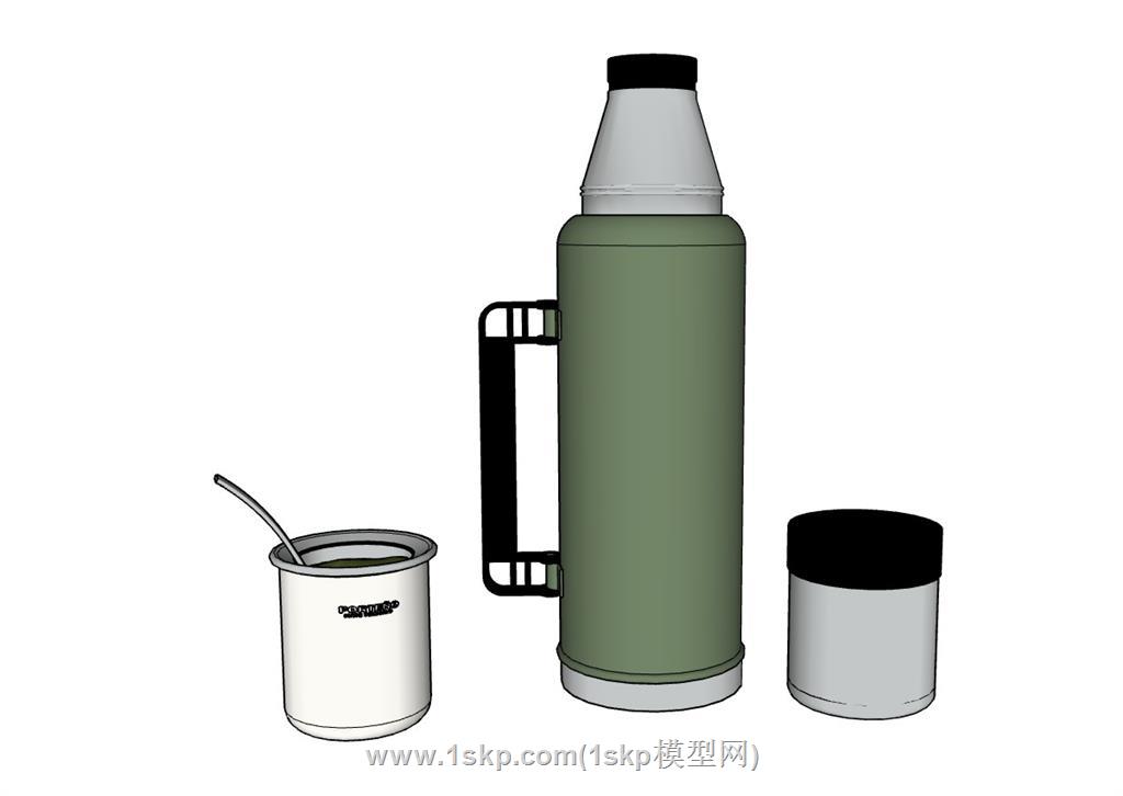 保温壶茶杯SU模型