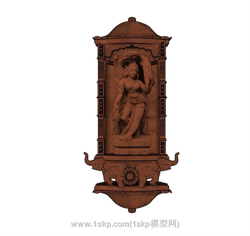 印度象鼻神供台SU模型