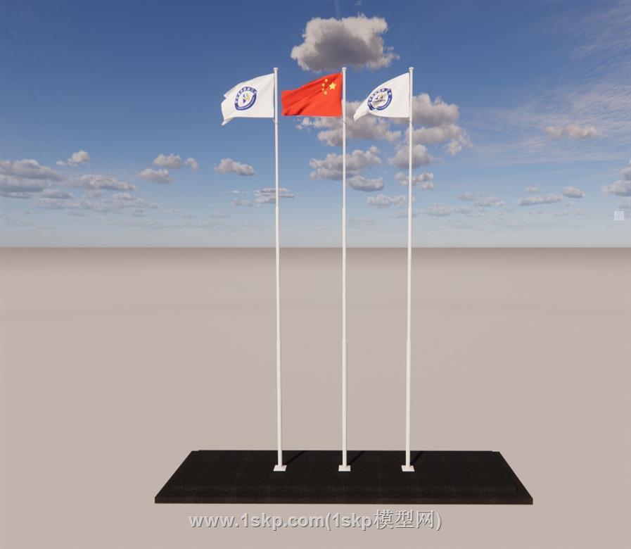 旗杆升旗SU模型