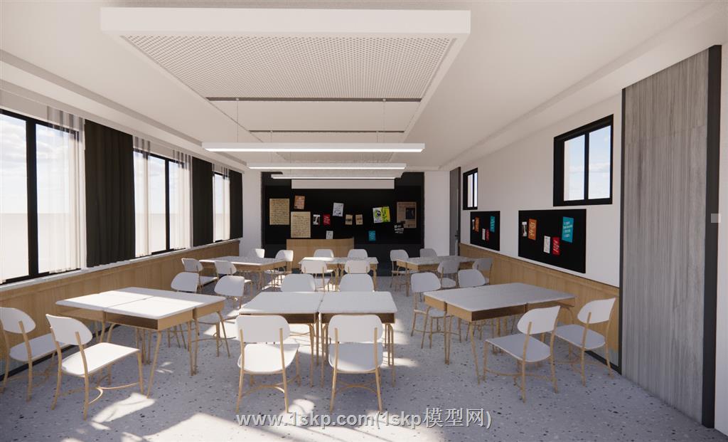 教室学校校园SU模型