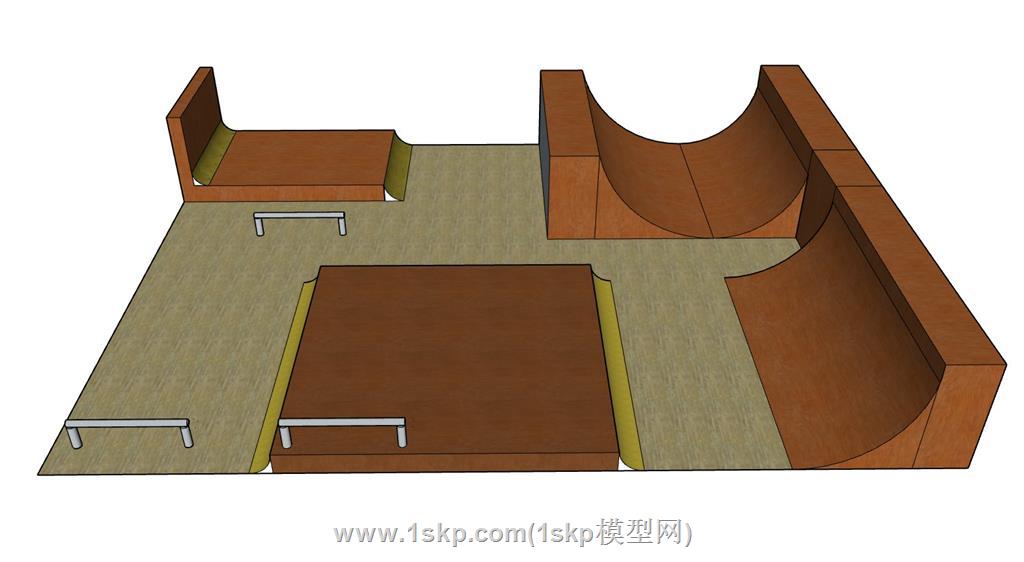 滑板场SU模型